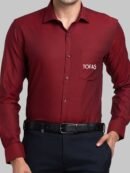 Baskılı Bordo Gömlek