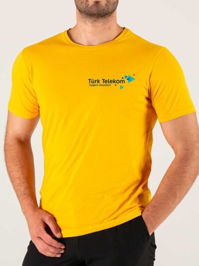 Baskılı Sarı Penye Tişört