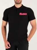 Baskılı Siyah Polo Yaka Tişört